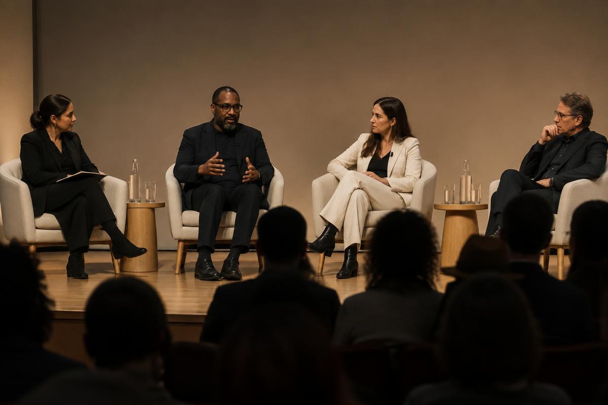 Film industry leaders in conversation on stage